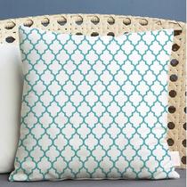 Almofada Algodão Serigrafada Agriz 40x40cm Tiffany