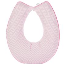 Almofada Amamentação Algodão para Bebê Menina Chevron Rosa