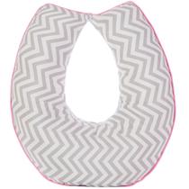 Almofada Amamentação Bebe Menina Chevron com Rosa