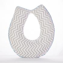 Almofada Amamentação Bebe Menino Chevron com Azul