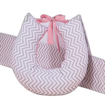 Almofada Amamentação Chevron Rosa