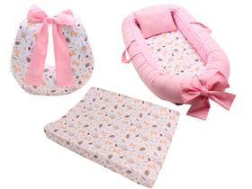 Almofada Amamentação + Ninho Redutor Berço Menina + Trocador Cômoda Almofada Amamentação + Ninho Redutor Berço Menina + Trocador Cômoda