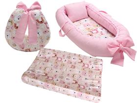 Almofada Amamentação + Ninho Redutor Berço Menina + Trocador Cômoda Almofada Amamentação + Ninho Redutor Berço Menina + Trocador Cômoda