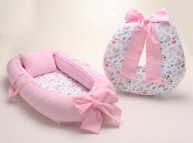 Almofada Amamentação + Ninho Redutor de Berço Bebê Menina