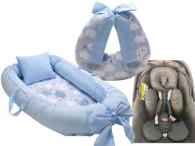 Almofada Amamentação + Ninho Redutor Nuvem Azul + Redutor Bebê Conforto Preto Almofada Amamentação + Ninho Redutor Nuvem Azul + Redutor Bebê Conforto Preto