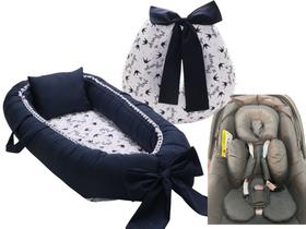 Almofada Amamentação + Ninho Redutor + Redutor Bebê Conforto Menino