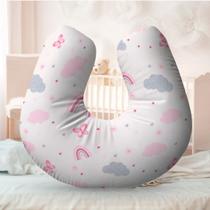 Almofada Amamentação Travesseiro Arco Íris Rosa 100% Algodão Almofada Amamentação Travesseiro Arco Íris Rosa 100% Algodão