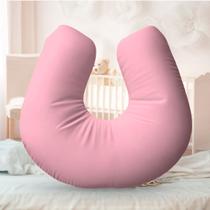 Almofada Amamentação Travesseiro Rosa 100% Algodão 170 Fios