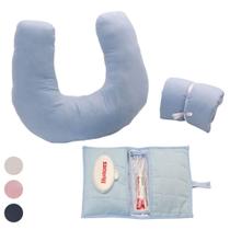 Almofada Amamentação + Trocador Portátil e Porta Fraldas Cor Lisa Kit Bebê Menina Menino