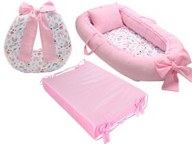 Almofada Amamentar Com Ninho Redutor Berço e Trocador Menina Cômoda
