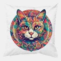 Almofada Antialérgica 40x40 GATO MANDALA COLORIDO