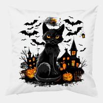 Almofada Antialérgica 40x40 HALLOWEEN GATO PRETO LINDO 1