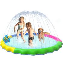 Almofada antiderrapante VISTOP para crianças e cães, piscina de irrigação espessa, brinquedos aquáticos ao ar livre de verão divertido tapete de brincar com fonte de quintal para bebês, meninas, meninos, crianças ou cães de estimação (67 polegadas, vermelho, amarelo, verde e azul) Almofada antiderrapante VISTOP para crianças e cães, piscina de irrigação espessa, brinquedos aquáticos ao ar livre de verão divertido tapete de brincar com fonte de quintal para bebês, meninas, meninos, crianças ou cães de estimação (67 polegadas, vermelho, amarelo, verde e azul)