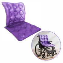 Almofada Antiescaras Feridas Úlcera Gel Quadrada Com Encosto Inflável Bioflorence Ortopédica Hospitalar Cadeirante Idoso Acamado Conforto Deficiente