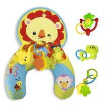 Almofada Apoio Bebê Tummy Time Atividade Sensorial Mordedor Móbile Art Brink Leão Elefante 3m Brinquedo Infantil