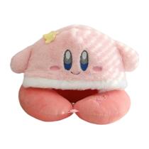Almofada Apoio de Pescoço com Touca Kirby Estrela Pelúcia