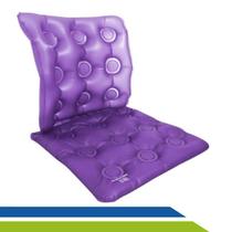 Almofada Assento Caixa de Ovo em Gel com Encosto Inflável Antiescaras até 130kg - Cód.103-0049 Bioflorence