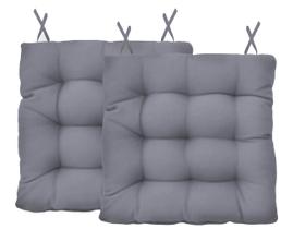 Almofada Assento Para Cadeira Futton Ox 40x40cm - Cinza 2Pçs