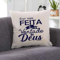 Almofada Atos 21:14 Azul 40x40cm - Serigrafada Frente e Verso