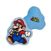 Almofada aveludada coleção super mario 35 x 33 cm.