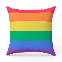 Almofada Avulsa Cheia Estampada Bandeiras LGBT Cores 45cm x 45cm com Refil - DOURADOS ENXOVAIS