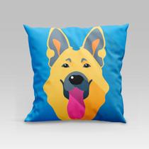 Almofada Avulsa Cheia Estampada Pet Dog em Veludo Suede 45cm x 45cm com Refil de Silicone - Decoração Raças Cachorros