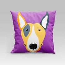 Almofada Avulsa Cheia Estampada Pet Dog em Veludo Suede 45cm x 45cm com Refil de Silicone - Decoração Raças Cachorros