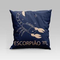 Almofada Avulsa Cheia Estampada Signos do Zodíaco em Veludo Suede 45cm x 45cm com Refil Silicone - Decoração Astrologia - DOURADOS ENXOVAIS