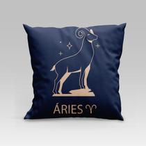 Almofada Avulsa Cheia Estampada Signos do Zodíaco em Veludo Suede 45cm x 45cm com Refil Silicone - Decoração Astrologia