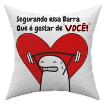 Almofada Avulsa Cheia Flork Meme Humor c/ Frases 45cm x 45cm com Refil