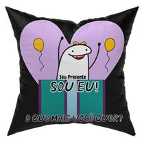 Almofada Avulsa Cheia Flork Meme Humor c/ Frases 45cm x 45cm com Refil