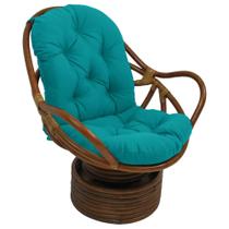 Almofada azul aquática Rattan Papasan Swivel Rocker DCG Stores Almofada azul aquática Rattan Papasan Swivel Rocker DCG Stores