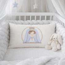 Almofada Baguete 50 Cm X 30 Bordada Com Enchimento Nossa Senhora