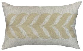 Almofada Baguete Linho Cru Com Bordado Kilim Natural 35x58cm