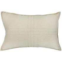 Almofada Baguete Linho Cru Com Presponto e Bordado 30x50cm Almofada Baguete Linho Cru Com Presponto e Bordado 30x50cm