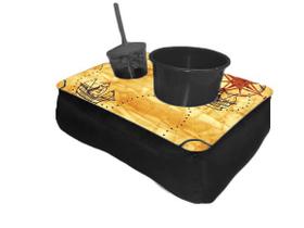 Almofada Bandeja Pipoca Balde e 1 Copo Suede Macio e Madeira Personalizado Almofada Bandeja Pipoca Balde e 1 Copo Suede Macio e Madeira Personalizado