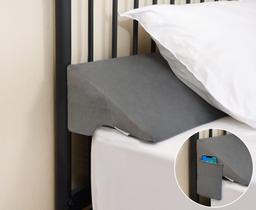 Almofada Bed Wedge Vekkia King para cabeceira Gap Filler Grey Almofada Bed Wedge Vekkia King para cabeceira Gap Filler Grey