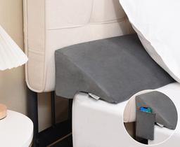 Almofada Bed Wedge Vekkia Queen para cabeceira Gap Filler Grey