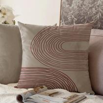 Almofada Bege Butter Vinho 40x40cm - Serigrafada Frente e Verso