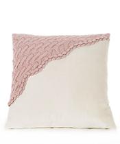 Almofada Big Tricô Quadrada 50x50 bege e rosa