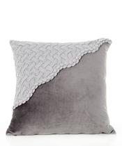 Almofada Big Tricô quadrada 50x50 grafite com detalhes em cinza