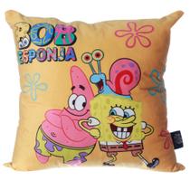 Almofada Bob Esponja Aveludada 40x40cm Oficial Nickelodeon - Zona Criativa