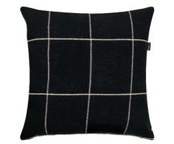 Almofada Boho Grid Algodão 40x40cm Preta/ Off White