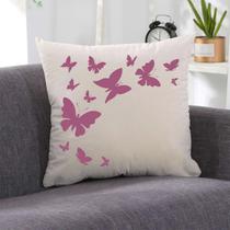 Almofada Borboletas Lilás 40x40cm - Serigrafada Frente e Verso