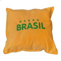 Almofada Brasil Aveludada Decoração Copa do Mundo Tema Países Acessorio Verde e Amarelo Seleção Torcida Almofada Brasil Aveludada Decoração Copa do Mundo Tema Países Acessorio Verde e Amarelo Seleção Torcida