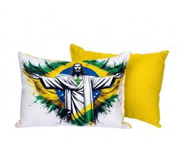 Almofada Brasil Decorativa Cristo Redentor Copa do Mundo Futebo l Sofá Sala Quarto Presente Almofada Brasil Decorativa Cristo Redentor Copa do Mundo Futebo l Sofá Sala Quarto Presente