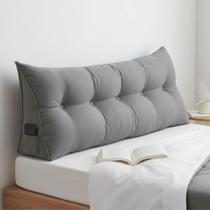 Almofada Cabeceira Ana Cama Casal 140cm Suede Cinza Mz Decor Almofada Cabeceira Ana Cama Casal 140cm Suede Cinza Mz Decor
