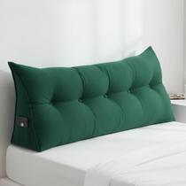Almofada Cabeceira Ana Cama Queen 160cm Suede Verde Mz Decor