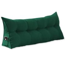 Almofada Cabeceira Para Leitura Na Cama Mel Casal 140 cm Suede Verde - DL Decor