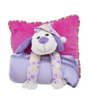 Almofada Cachorro Com Manta Roxo/Pink - Pelúcia Almofada Cachorro Com Manta Roxo/Pink - Pelúcia